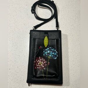 ESPE brand Vegan Floral Crossbody Wallet Organizer | Like New | 9” Travel Purse